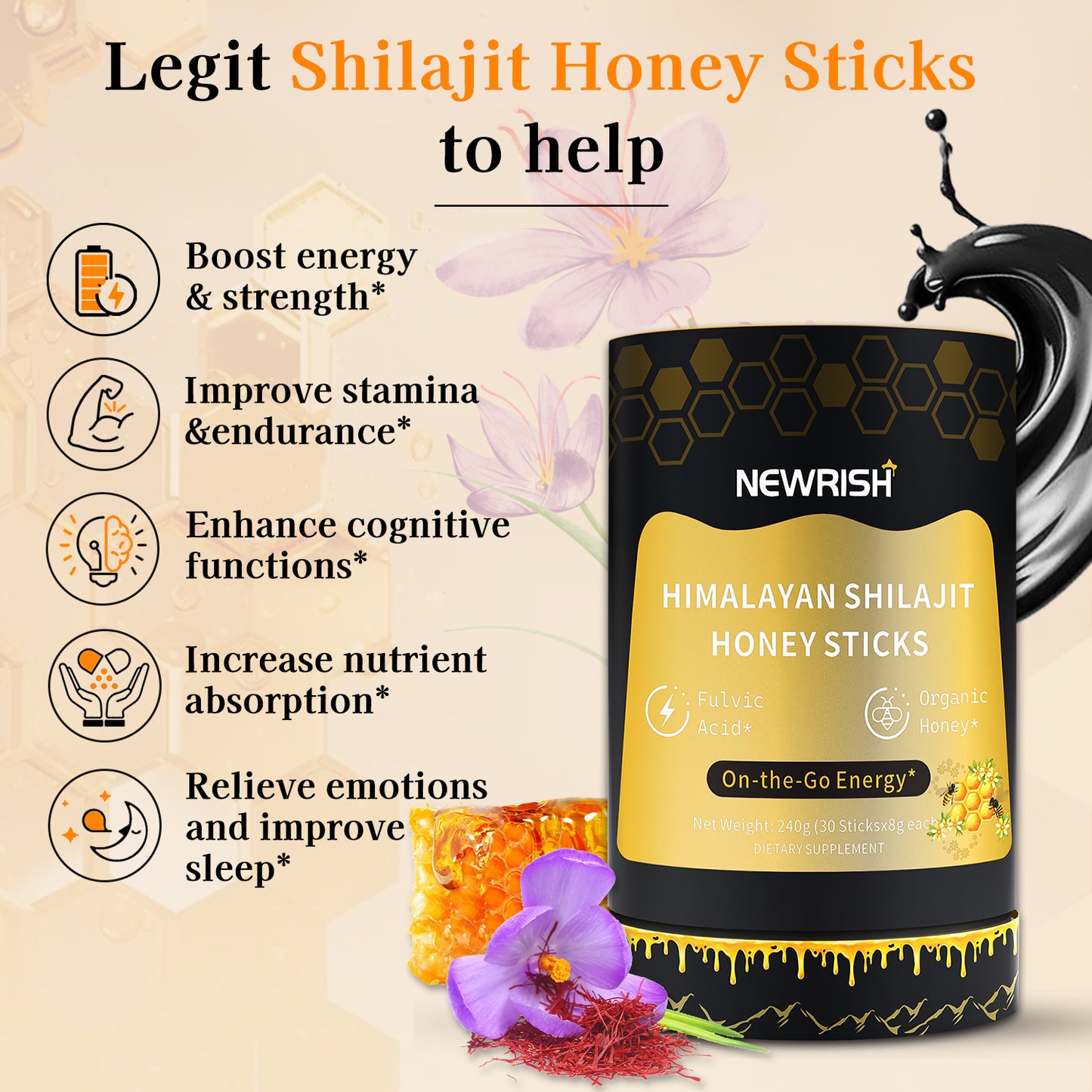 Shilajit Honey Sticks